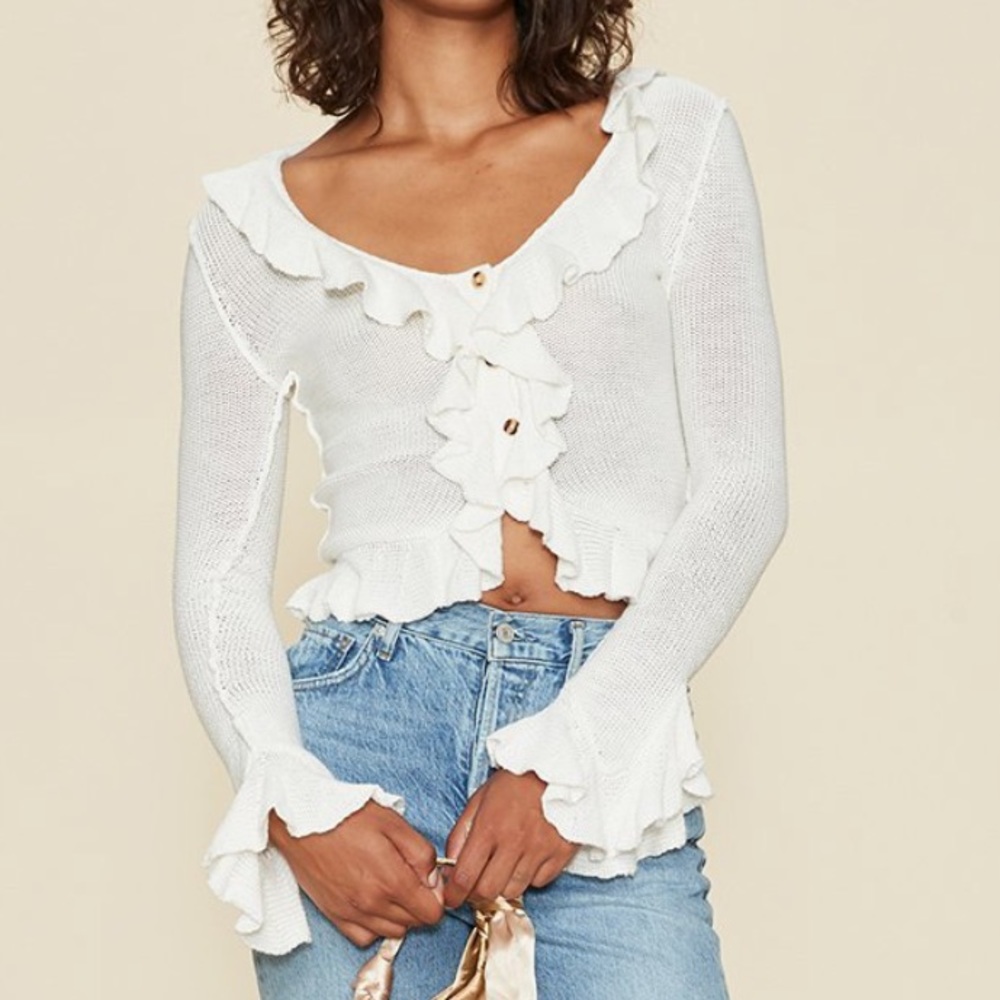 LPA Ruffle Sweater Cardigan